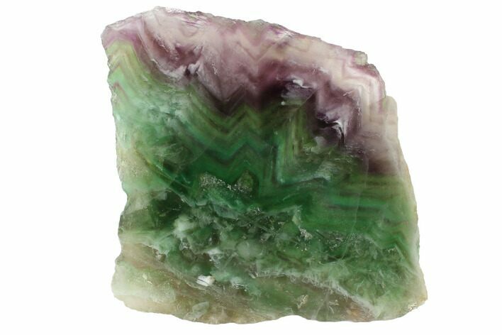 Polished Green & Purple Fluorite Slab - China #98608